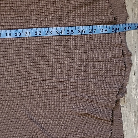 Free People Spring Valley Taupe Lightweight Thermal Knit Lace Tunic Top Wmns L - Picture 12 of 14